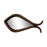 Mirror with fish-shaped wooden frame