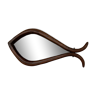 Mirror with fish-shaped wooden frame