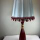 Grande lampe vintage en céramique rouge signée Drimmer – abat-jour pl
