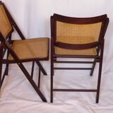 Duo of canned folding chairs