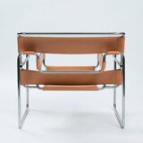 Wassily chair by Marcel Breuer, in brown leather, Italy, 1980s