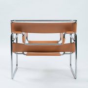 Wassily chair by Marcel Breuer, in brown leather, Italy, 1980s