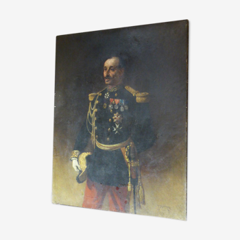 Tableau Portrait Du Général Pittié Signé Armand-Dumaresq