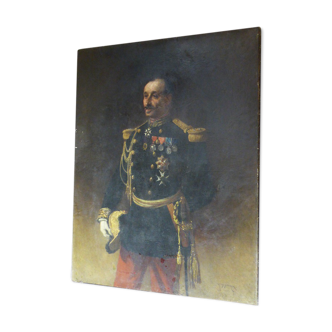 Tableau Portrait Du Général Pittié Signé Armand-Dumaresq