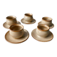 5 glazed stoneware shells, signed