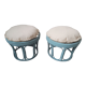 Paire de poufs en bambou rotin