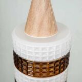 Vintage glass suspension, amber glass cylinder, pendant lamp.