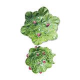 Set of two dishes slurry decoration of strawberries.