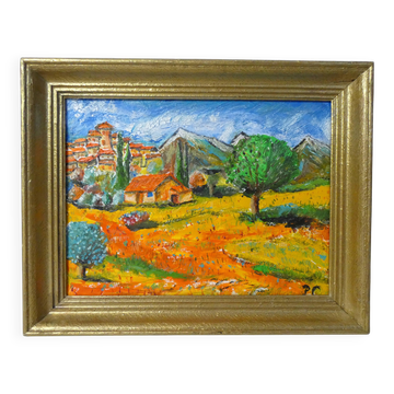 Tableau huile sur toile vintage