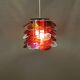 Danish Space Age hanging lamp made of plexiglass "leaves" with mirror reflex