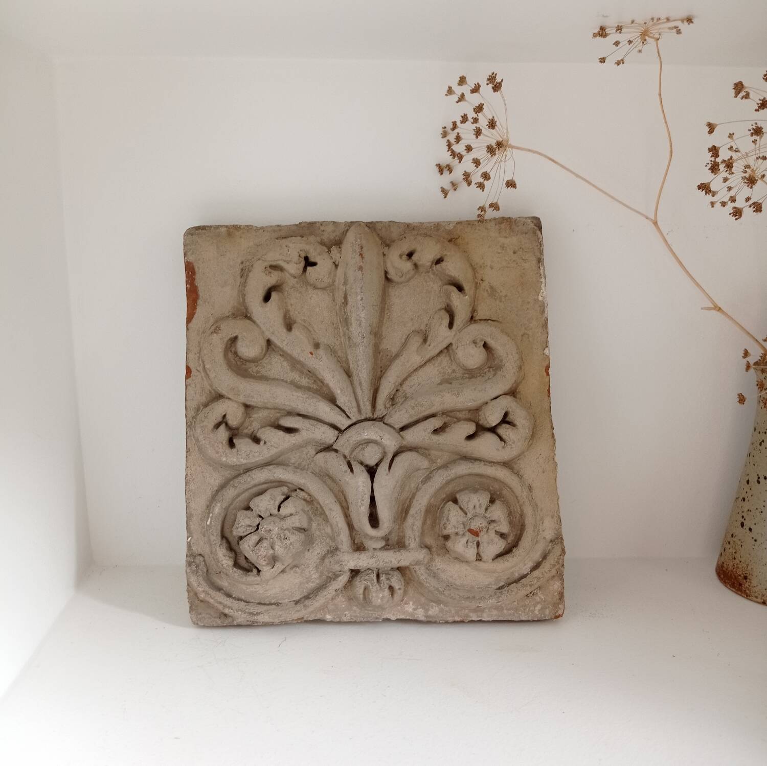 Decorative terracotta wall element