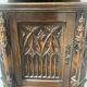 Gothic-style corner cabinet in solid oak, 20th century.