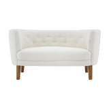1960s 2-seater Sofa in Sheep Skin Fabric, Denmark
