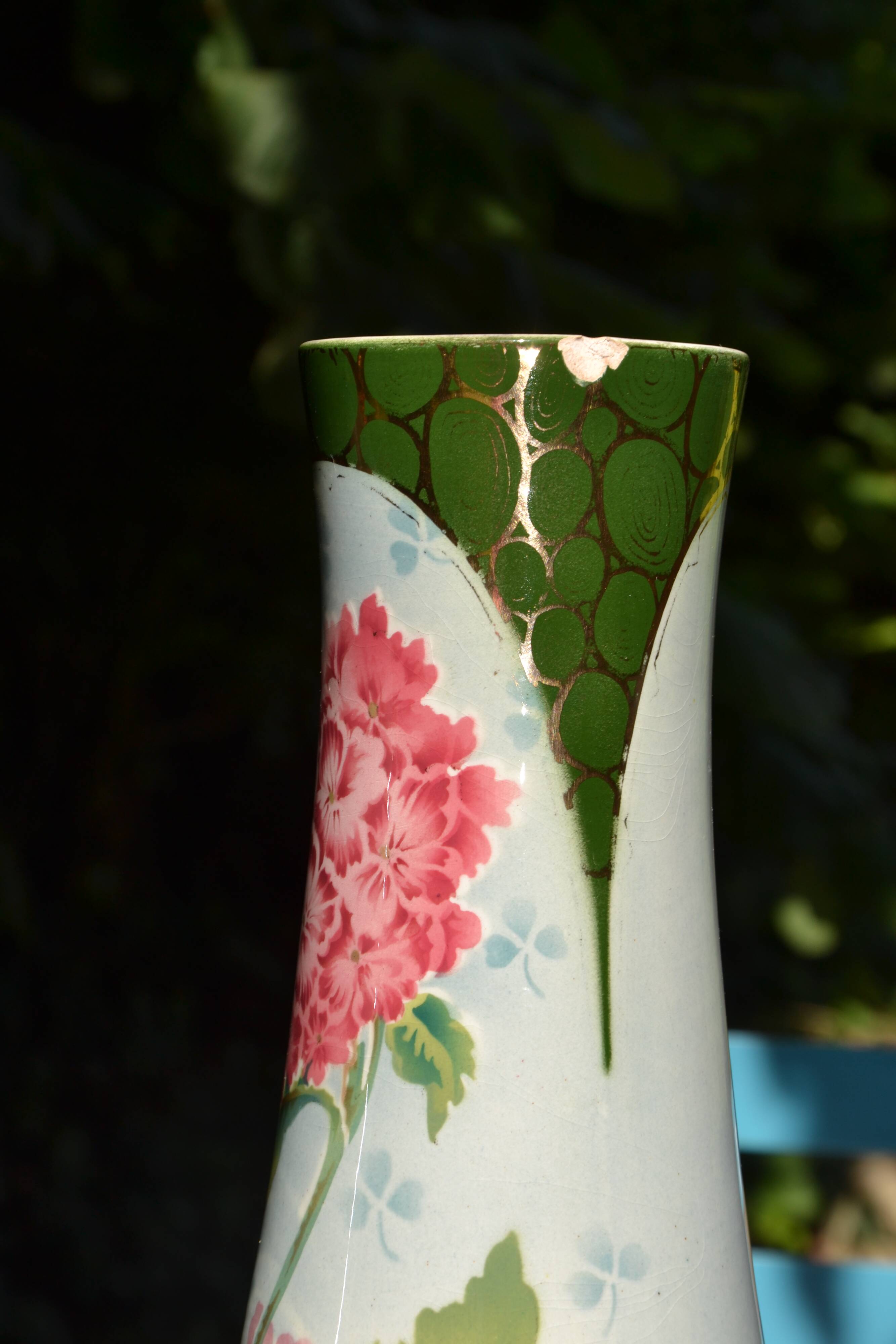 2 flowered vases St Amand early 20th century