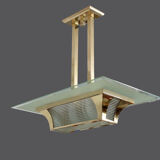 Brass art deco Atelier Petitot ceiling light