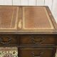 English mahogany pedestal desk with leather top from the 1950s
