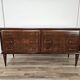 Vintage six-drawer oak chest of drawers with glass top, 1960