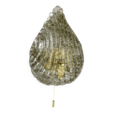 Vintage Murano gold Ice Glass Metal Wall Light by Kaiser Leuchten, Germany 1970s