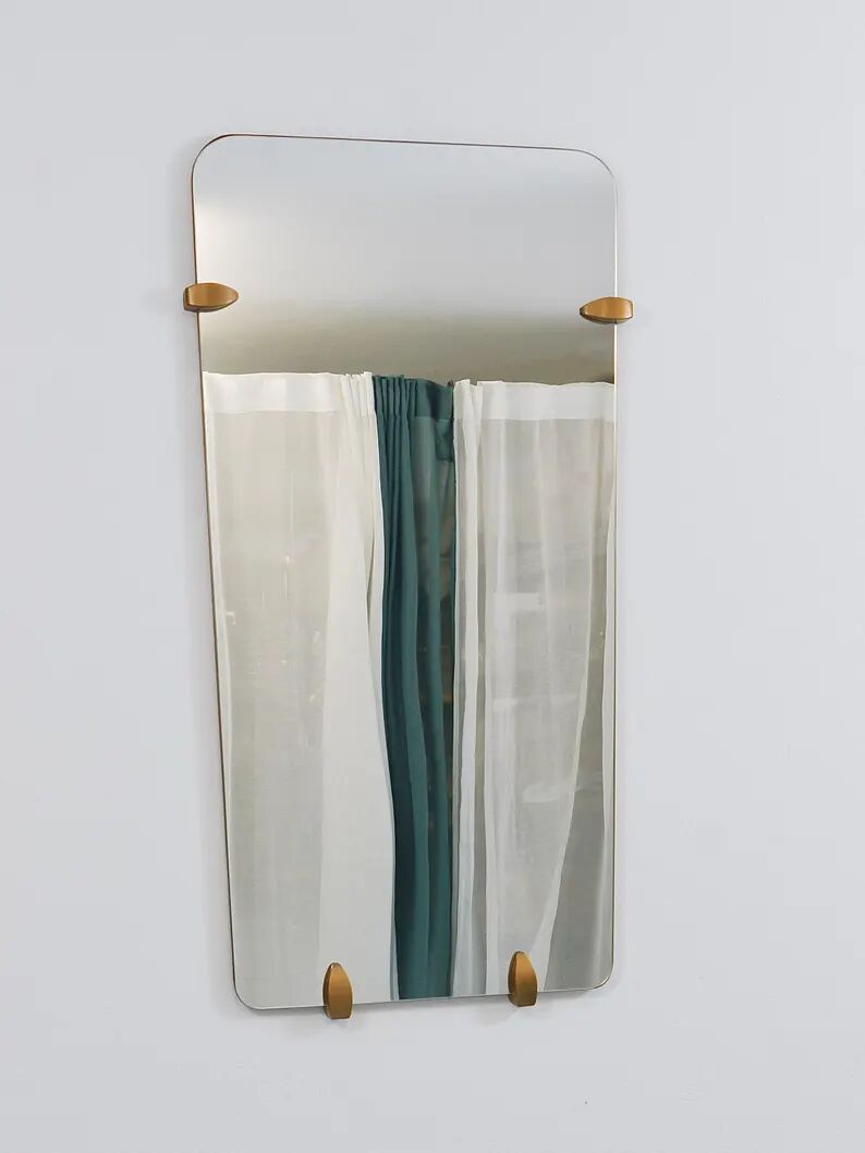 Large Trapezoidal Mid-Century Full-Length Wall Mirror, Vienna, Austria, 1950s