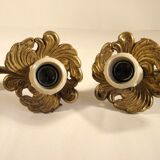 Pair of wall clams in gilded bronze stamps