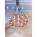 Contemporary Pink “Ballotton” Murano Glass Spheres Chandelier by SimoEng