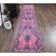 1970s Turkish Handmade Wool Diamond Pink Purpler Runner Rug 77x392