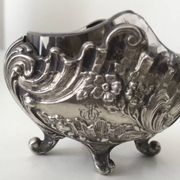 Beautiful pair of Louis XV style silver salt cellars