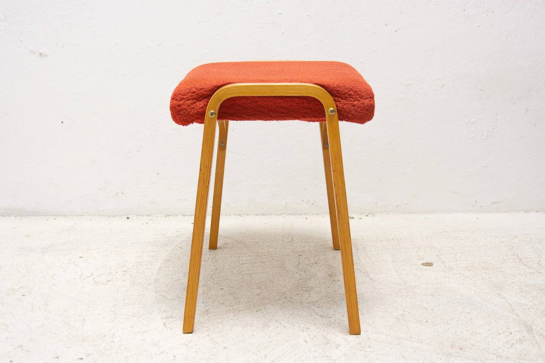 Mid-century bentwood stool by Dřevopodnik Holešov, wooden seating, 1970s
