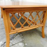 Wood and rattan coffee table