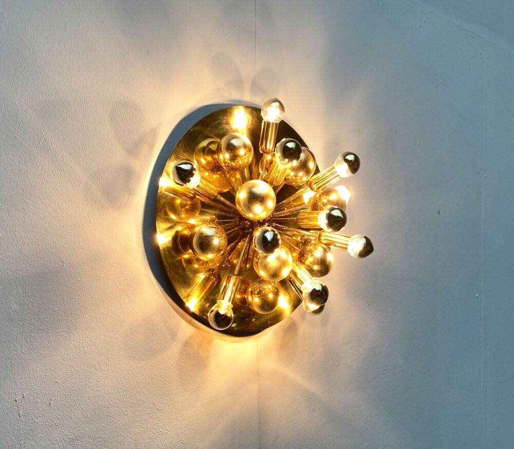 Atomic Brass Ceiling Light in Modern German Mid-Century by Dorothee Becker for Cosack, 1970s