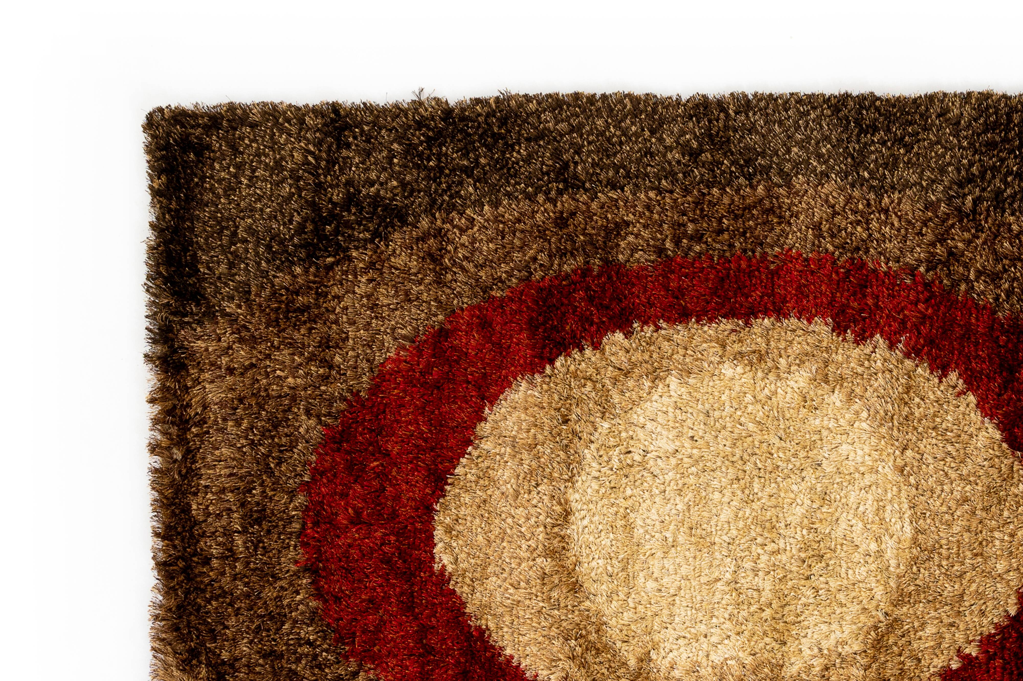 NOS Scandinavian design viscose rya rug by Axeco Svenska AB. 199 x 144 cm = 78 x 57 in