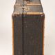 Vintage travel trunk – Wood, textured canvas and metal fittings