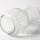 Vintage Rare Clear Hand Pressed Glass Flower Vase / Fidenza / Italy / 1970s