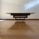 Vintage 1970s Square Coffee Table in Brass and Smoked Glass, David Hicks