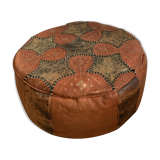 Moroccan leather pouf