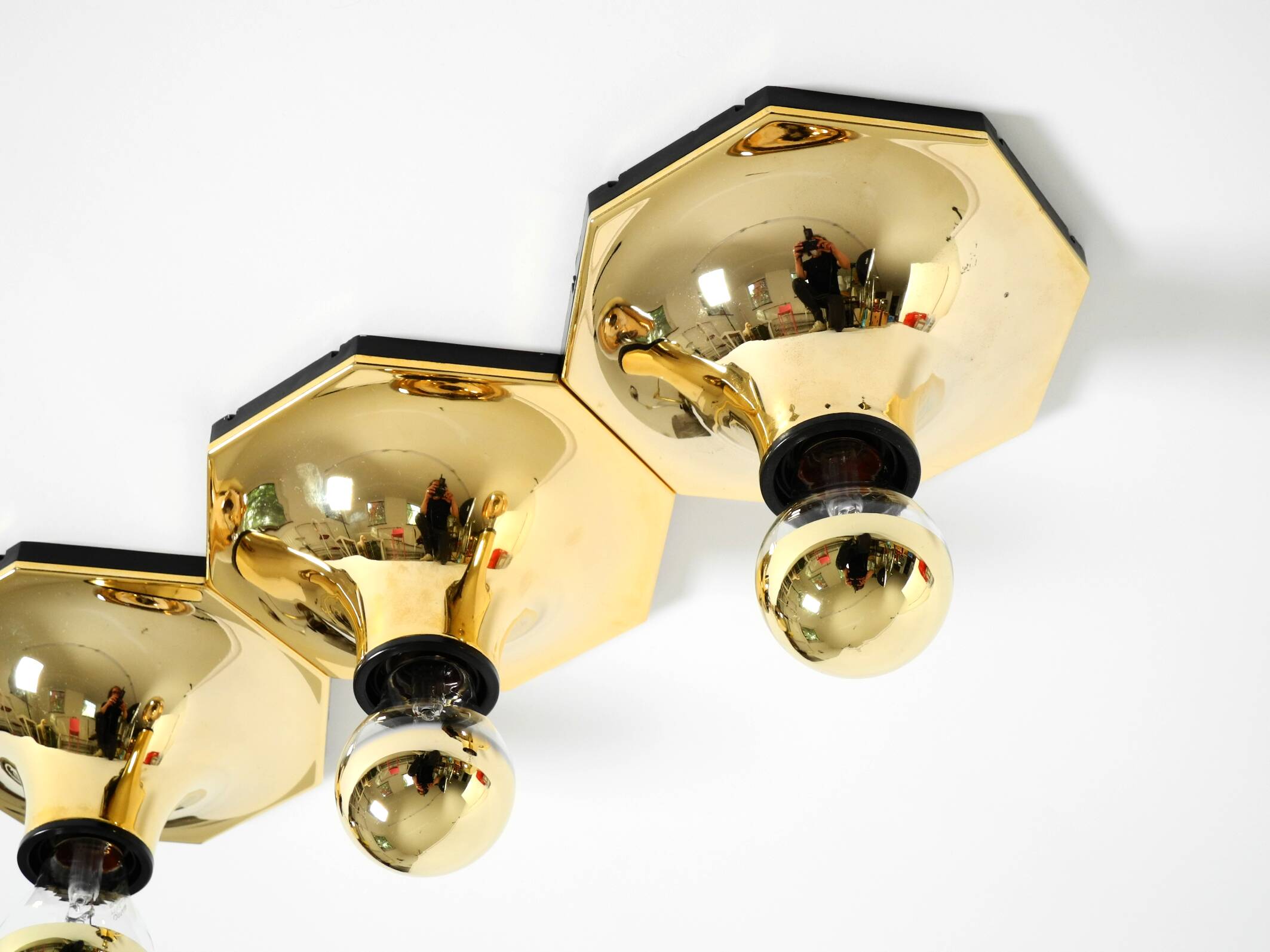 Set of three 1970s wall or ceiling lamps by Motoko Ishii for Staff Leuchten