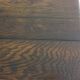Large rustic brutalist coffee table in patinated wood, 1980s