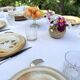 16 Assiettes plates en grès du marais fleuries