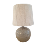 Vintage enamelled stoneware lamp with rope lampshade