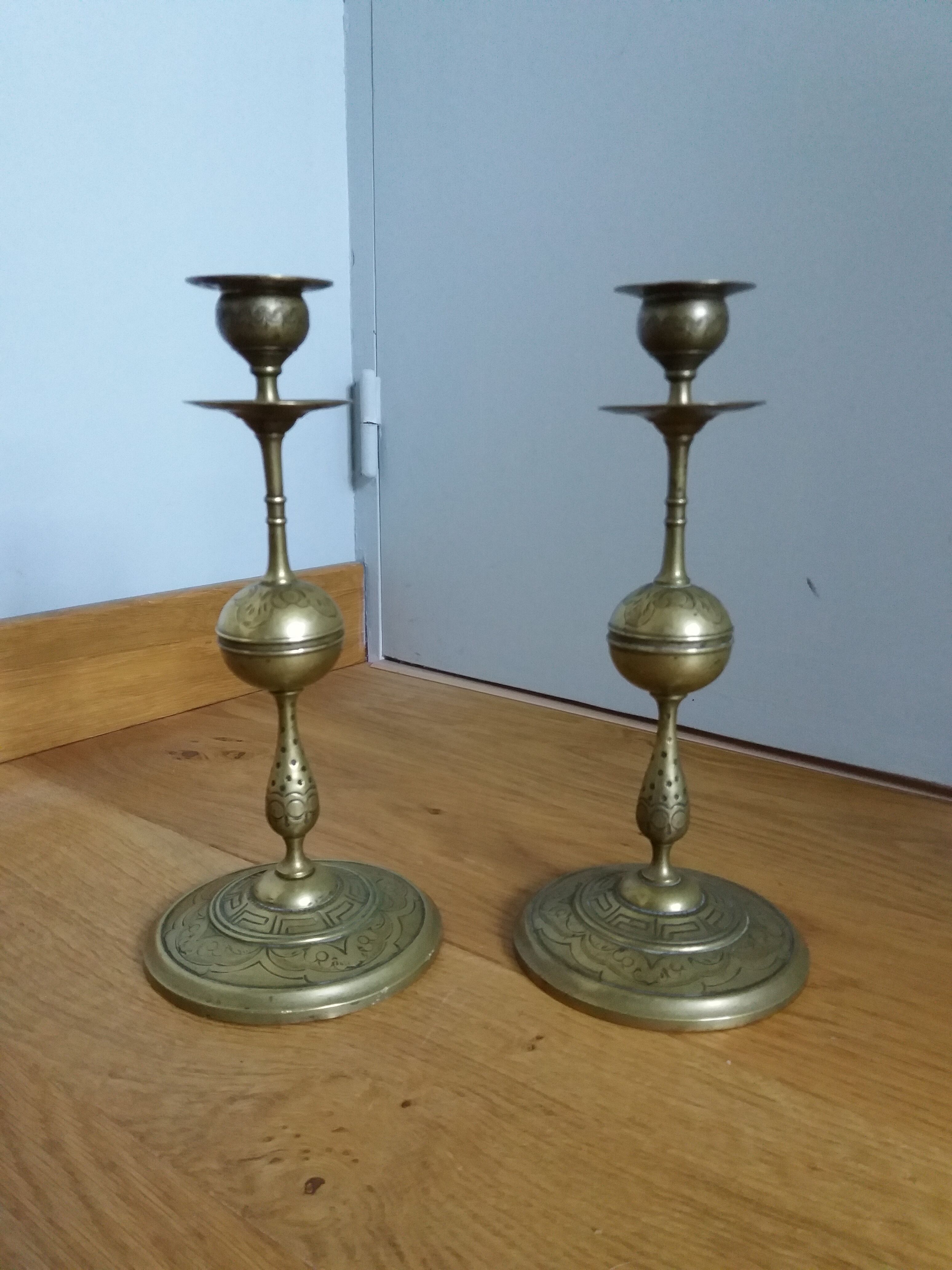 Brass candlesticks