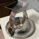 Atypical shaped centerpiece in silver and ebony metal Art Deco era