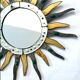 Sun-shaped mirror, wooden frame, circa 1980.