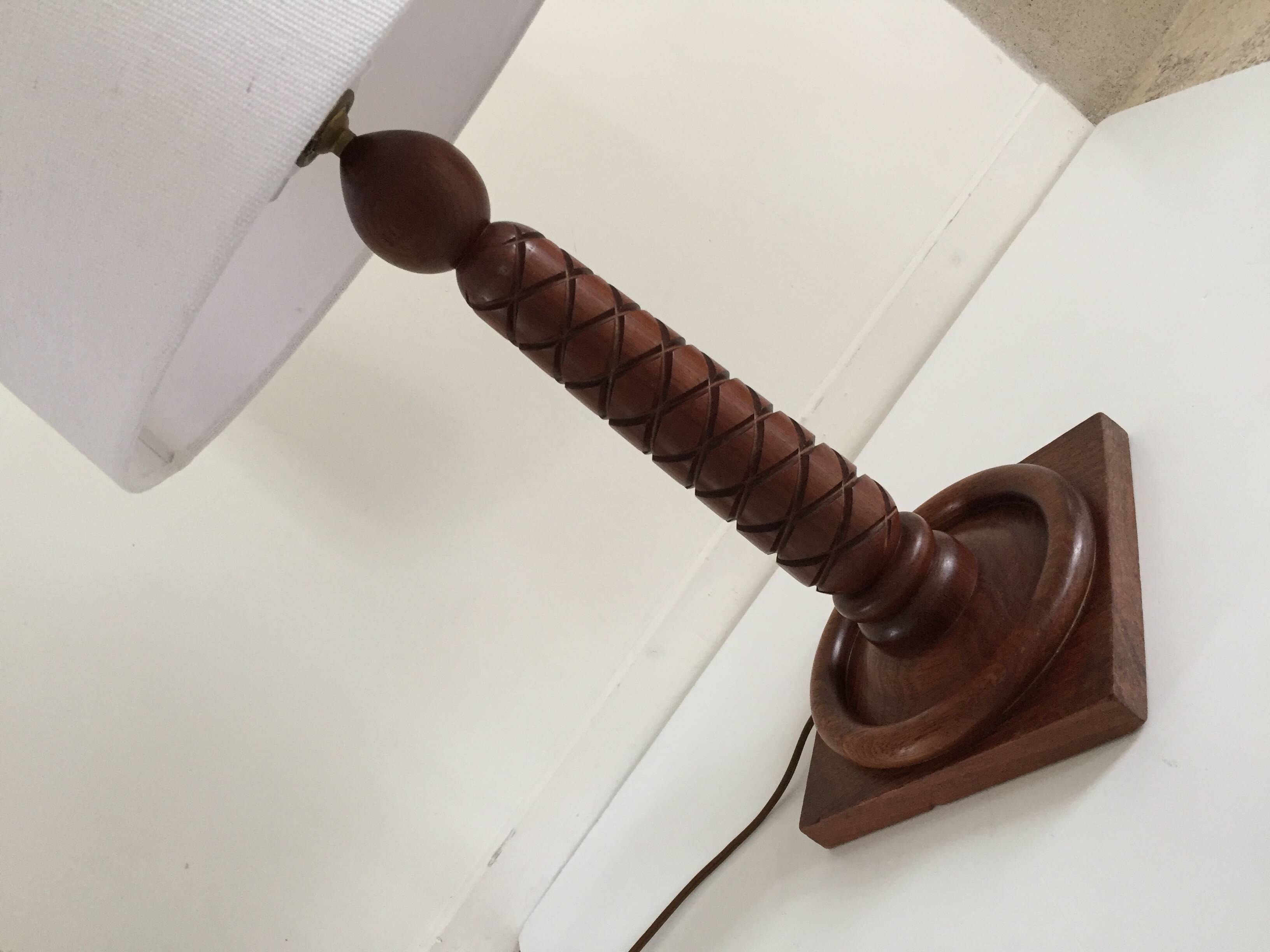 Art deco lamp rosewood carved