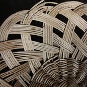 Large vintage woven wicker basket