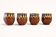 Set of 4 Bulgarian ceramic Troyan mugs from the 1970s, vintage glazed stoneware.