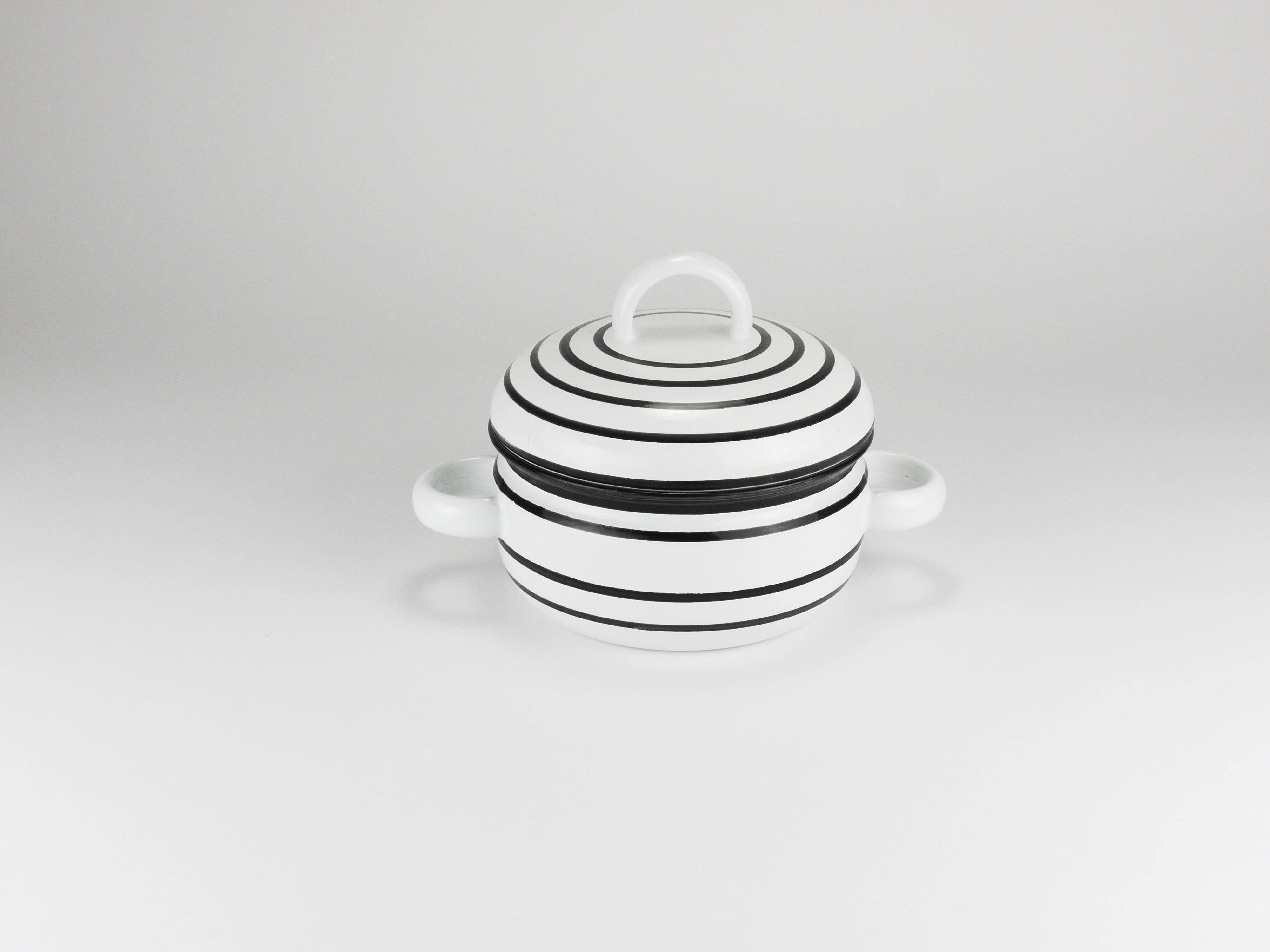 Enamelled pot carl aubock iii "culinar" with lid, ostovics vienna, austria, 1970s
