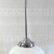 Bauhaus pendant light in chrome metal and opaline globe - 1950s