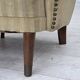 1960s, Danish armchair, light green furniture velour, beech wood.