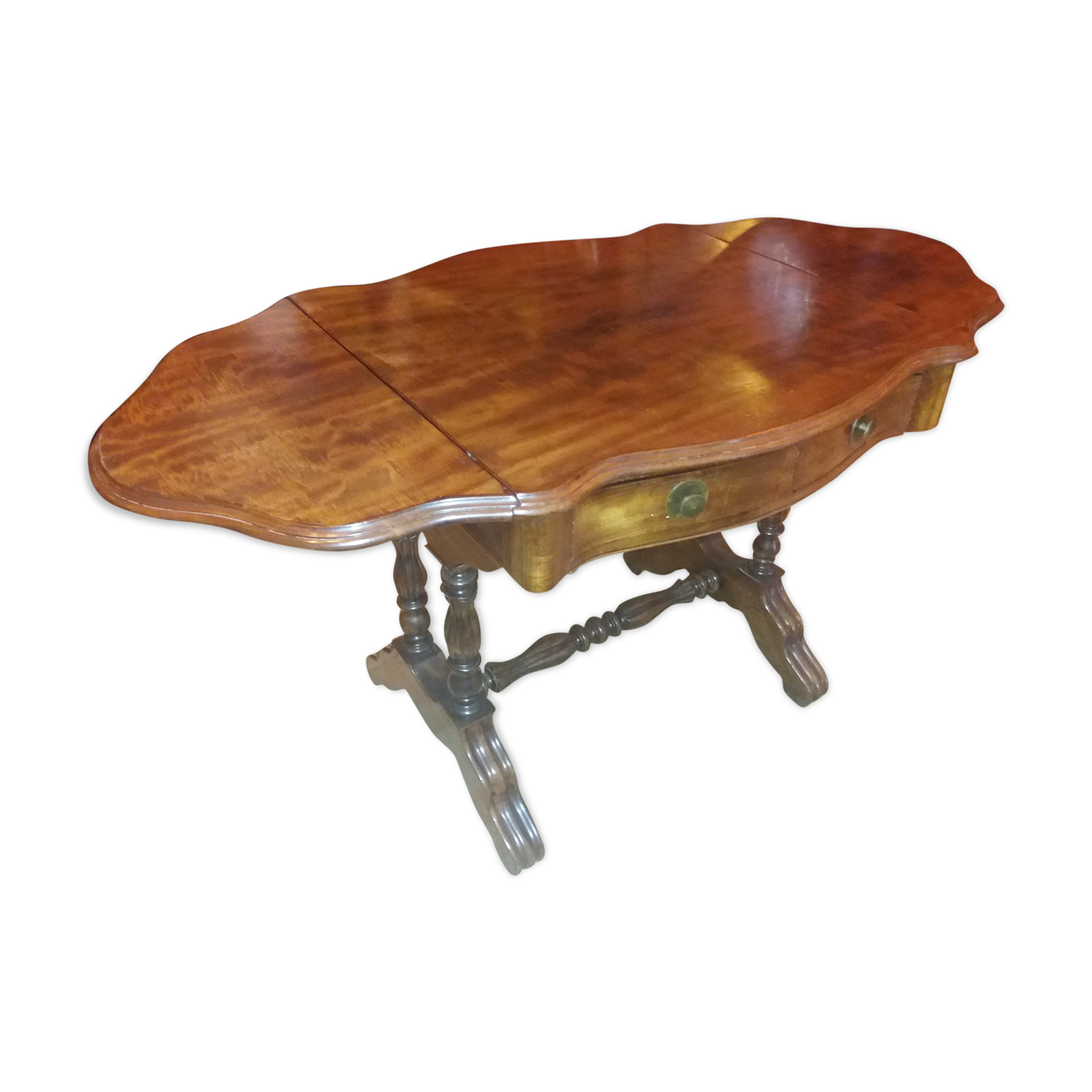 Philipparde drop-leaf side table in Cuban mahogany, circa 1850