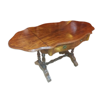 Table d'appoint à volets Philipparde en acajou de Cuba vers 1850